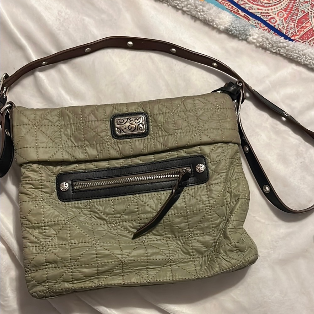 Brighton Green and Black Crossbody Bag Quilted Design